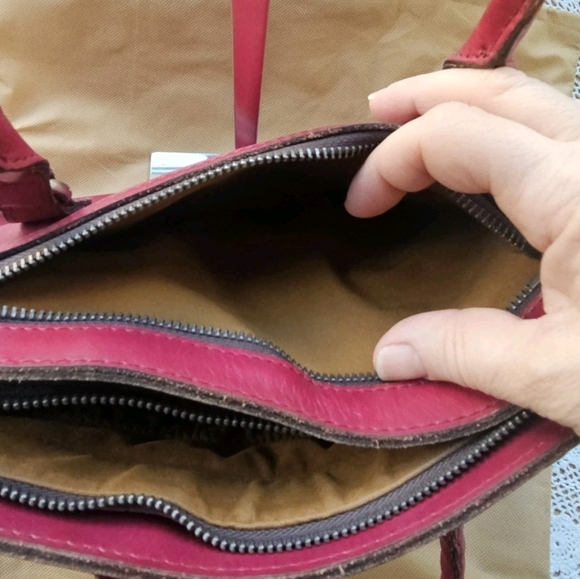 Patricia Nash Magenta Solf Leather Satchel - Picture 3 of 15